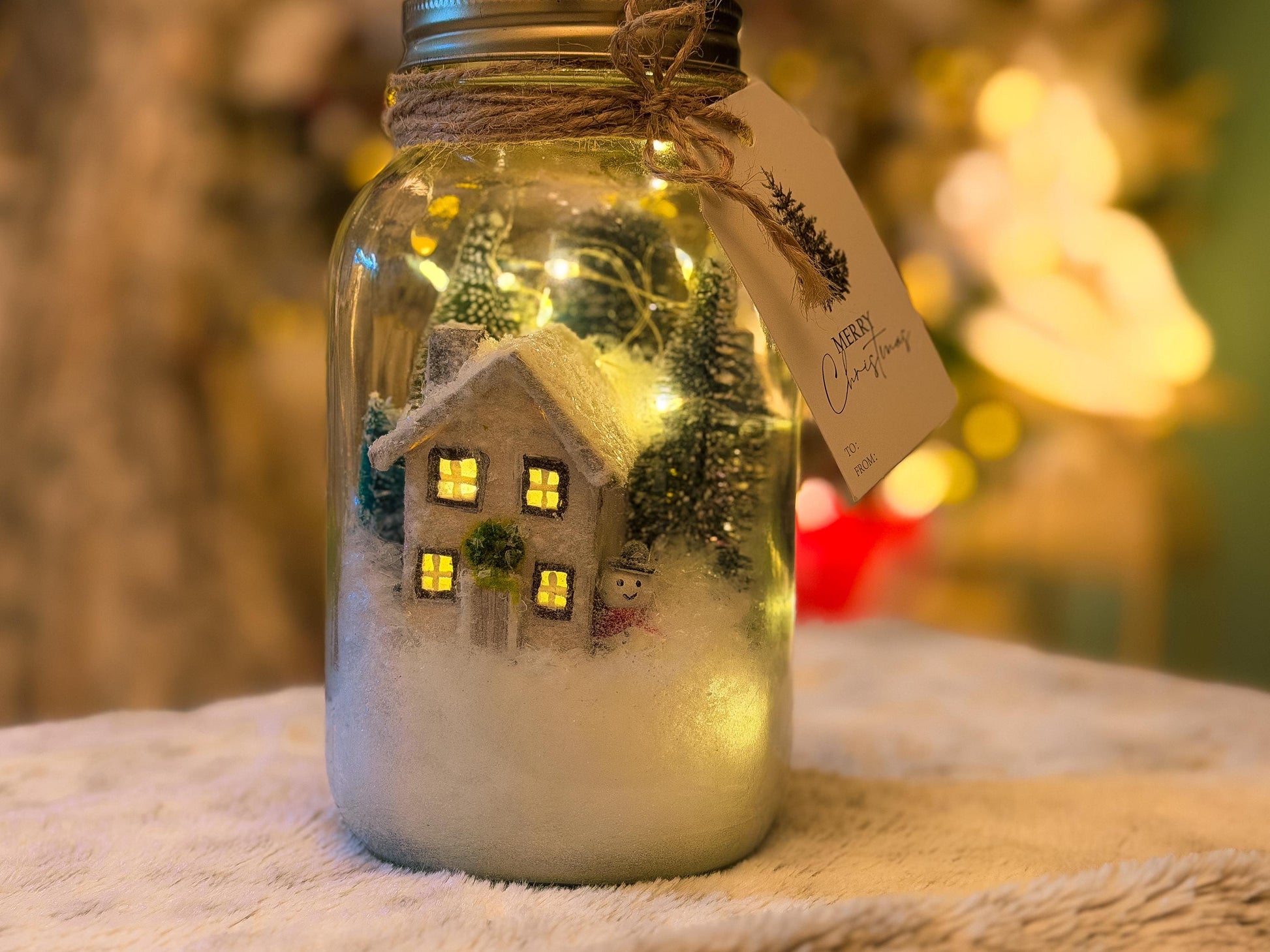 Christmas Mason Jar Light: Winter Wonderland Fairy Lights Christmas Gifts mossartbyrishstudio