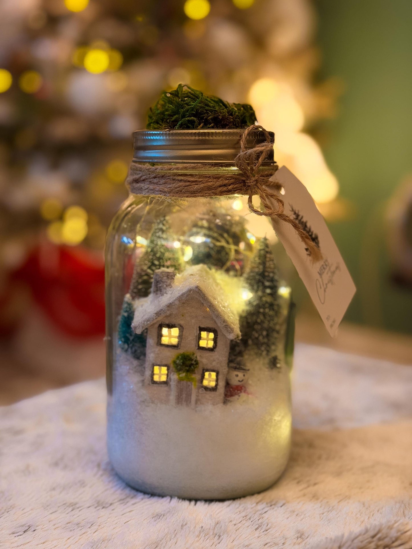 Christmas Mason Jar Light: Winter Wonderland Fairy Lights Christmas Gifts mossartbyrishstudio