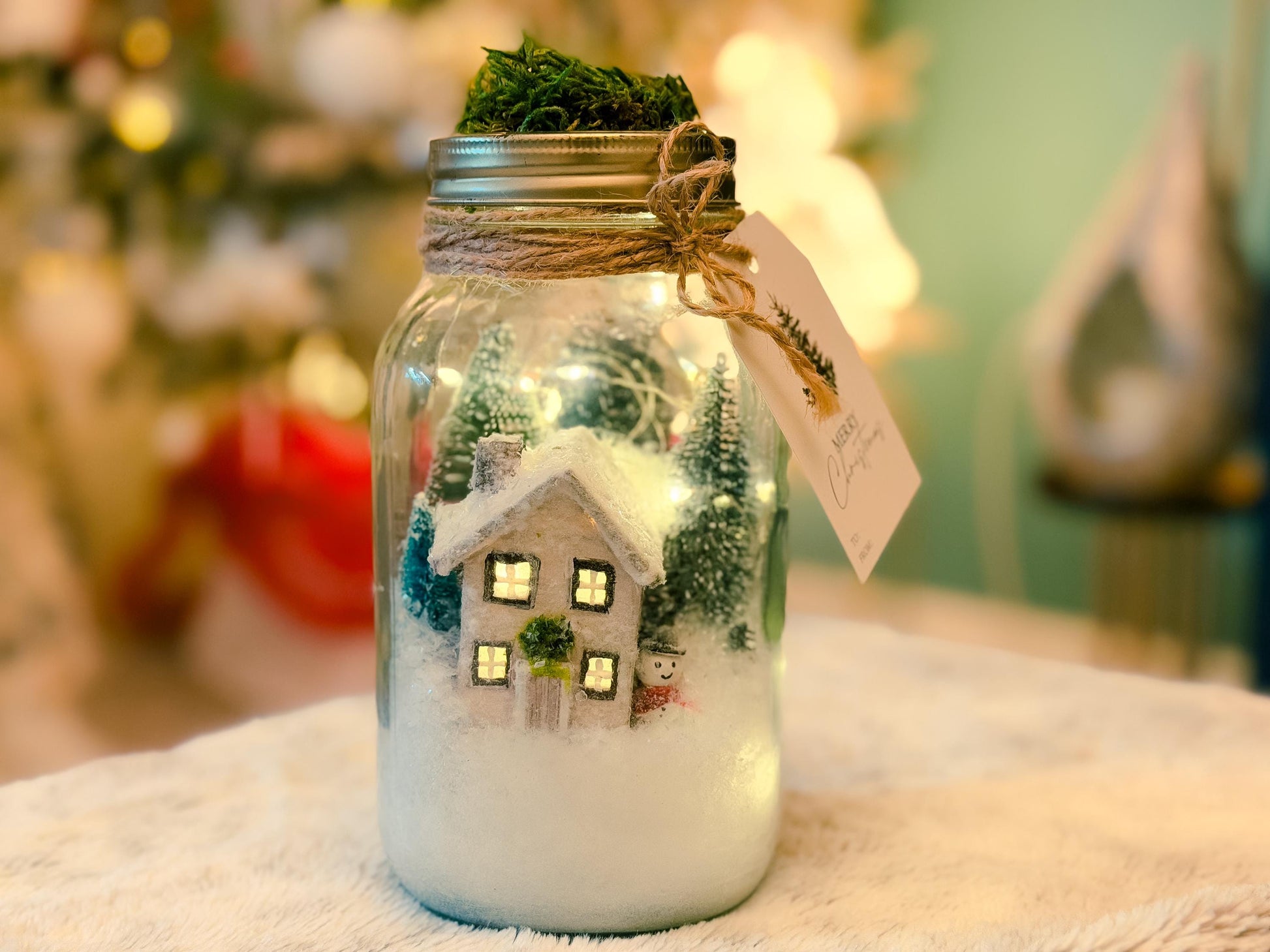 Christmas Mason Jar Light: Winter Wonderland Fairy Lights Christmas Gifts mossartbyrishstudio
