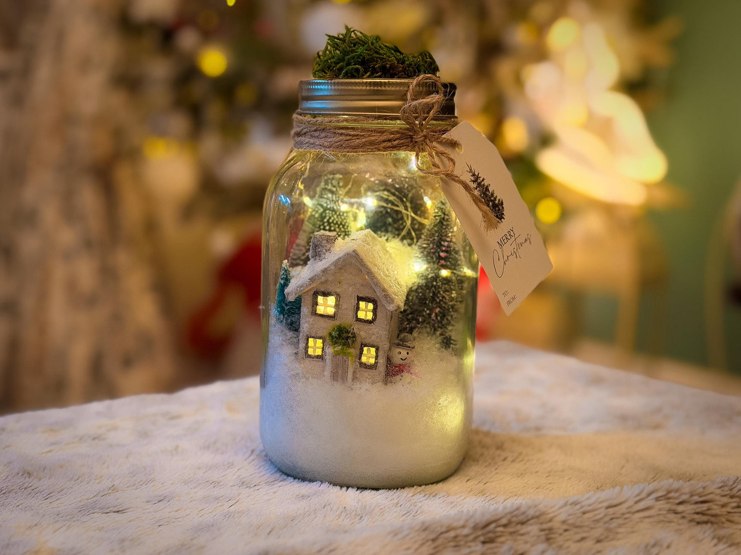 Christmas Mason jar lights | Lighted Mason Jars | Jar Light RishStudio