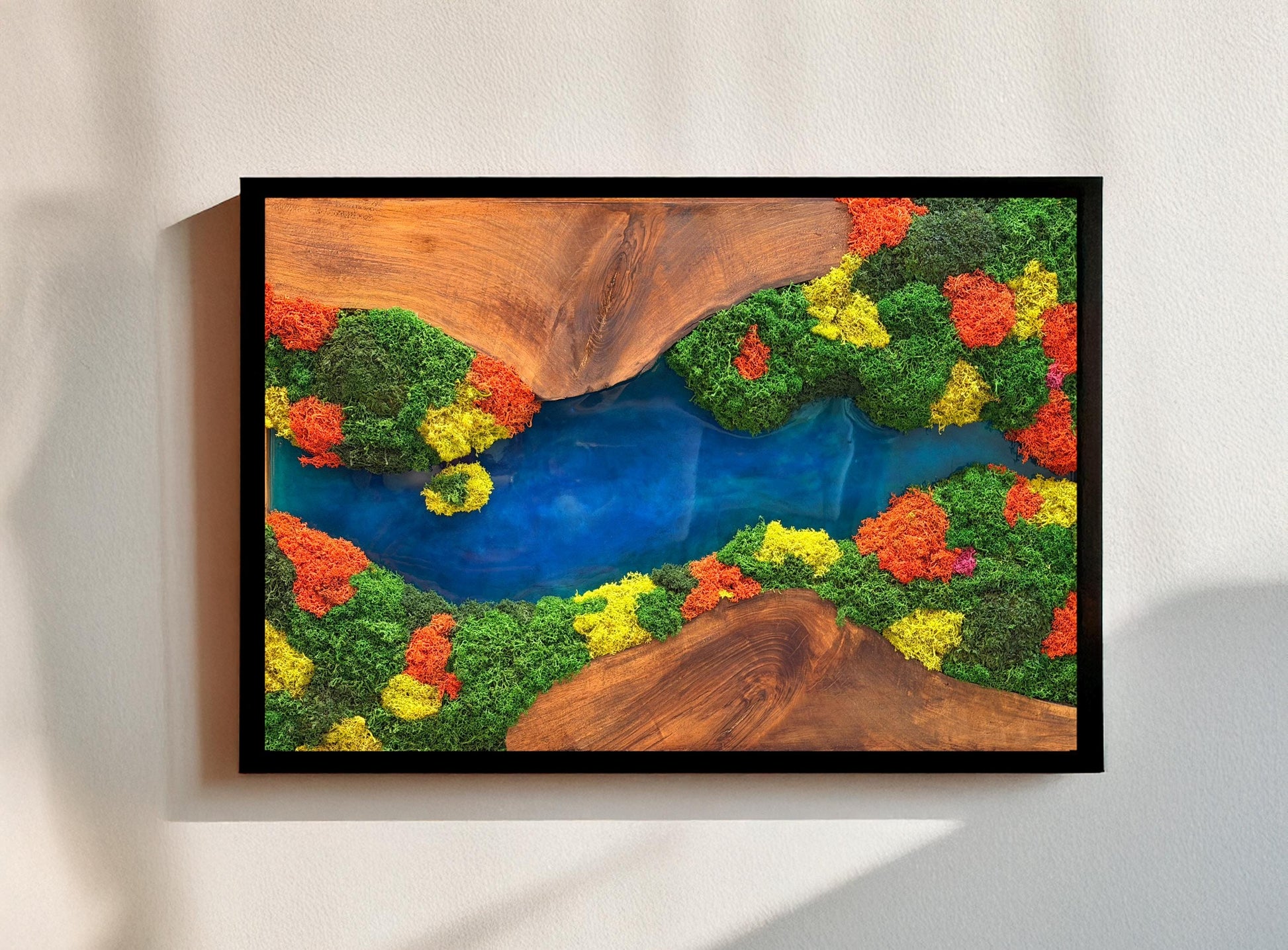 moss resin wall art, preserved moss wall art, resin river wall art, moss river wall art, nature inspired wall decor, luxury wall art, handcrafted wall art, natural wood wall art, botanical wall art, organic modern wall decor, eco friendly wall art, statement wall art, large wall art for living room, modern wall decor, spa wall decor, wellness home decor, hotel wall art, interior designer wall art, biophilic design wall art, unique wall art gift