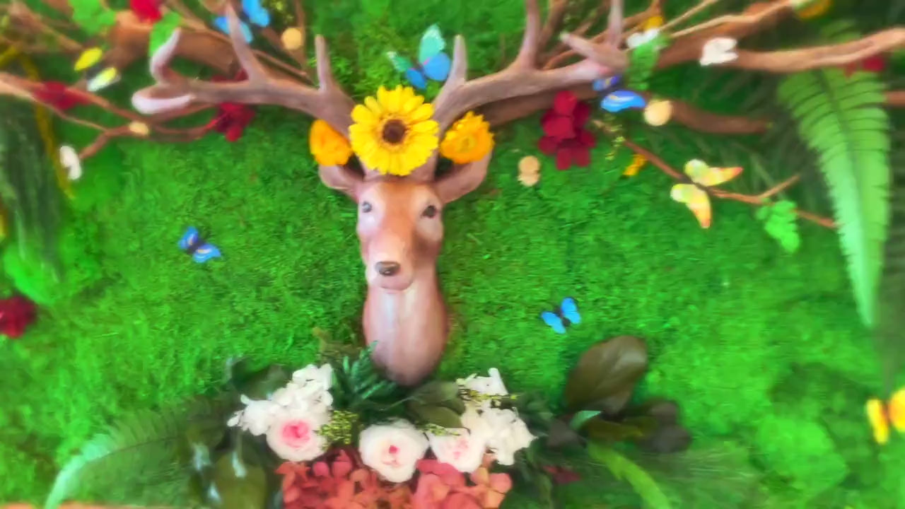 Moss Wall with garden ornaments Wall Hanging