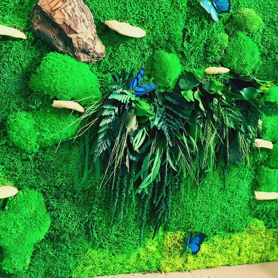 Set of two 60 x 60cm Moss Panels | Preserved Moss Wall | Mushroom Moss Art