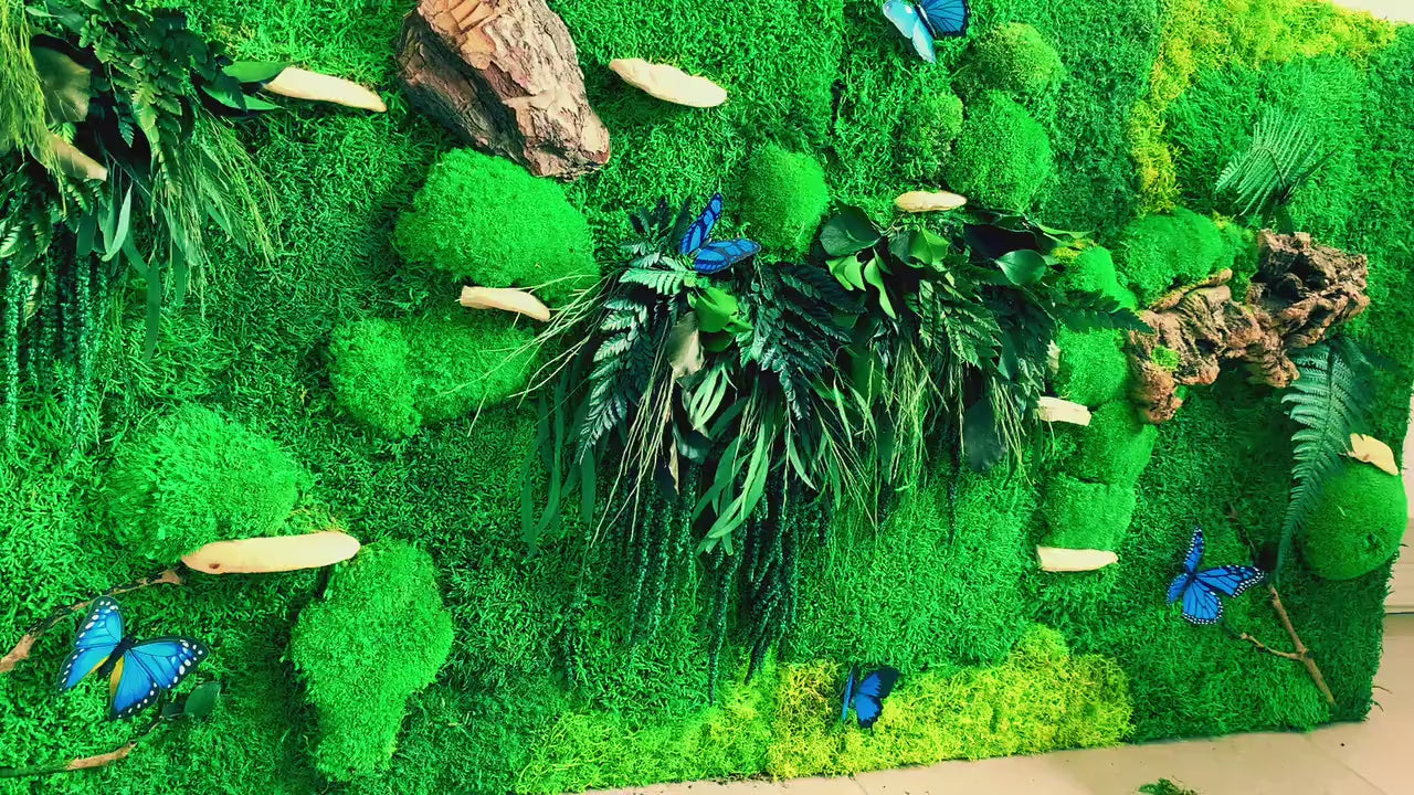 Set of two 60 x 60cm Moss Panels | Preserved Moss Wall | Mushroom Moss Art