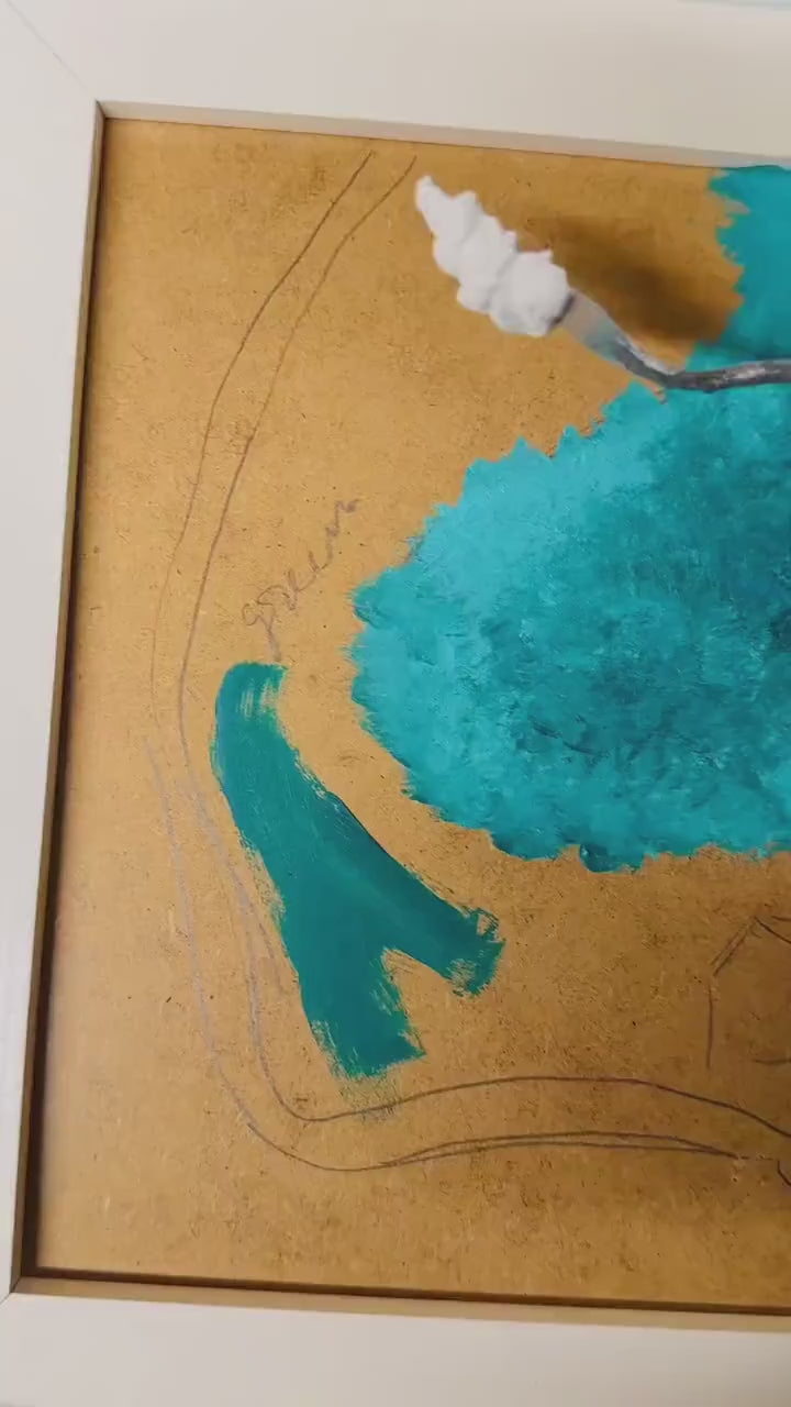 Miniature Lake House Diorama with Resin Water & Moss Landscape | 3D Cottage by the Lake Wall Art | Handmade Nature Scene for Home Décor