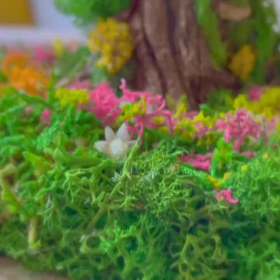 Mother Earth Tree Goddess Terrarium – Preserved Moss & Floral Sculpture in Glass Dome – Handmade Nature Spirit Decor – Gaia Earth Goddess Gift