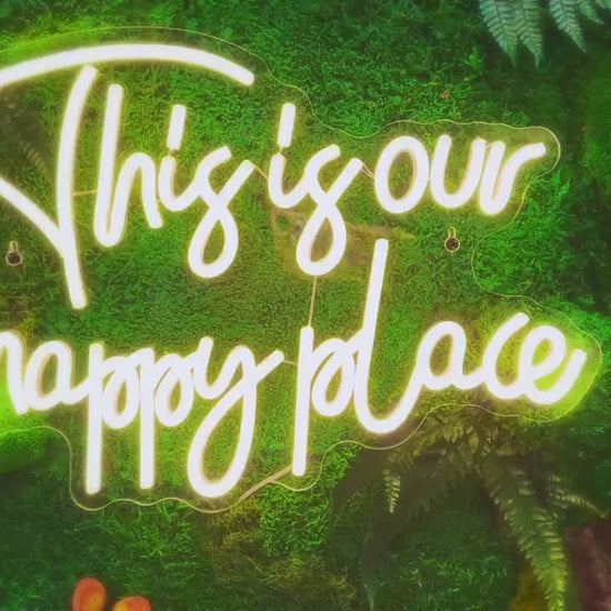 Moss wall art with Neon Lights | Living Moss Wall with Neon Sign