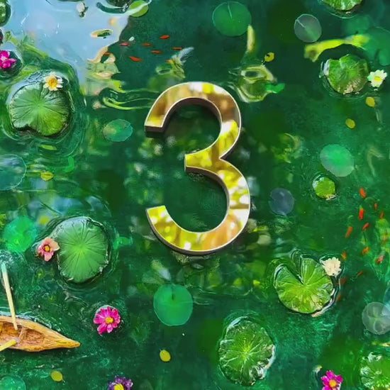 House Wall Plaques UK | House Number Sign Gloss Finishes | Koi Pond Acrylic Sign
