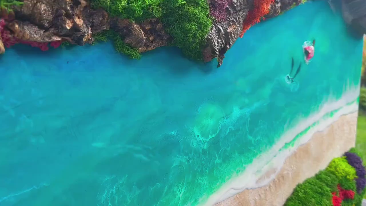 Custom Made Moss and Wood Wall Art | Rainbow Moss Wall Art