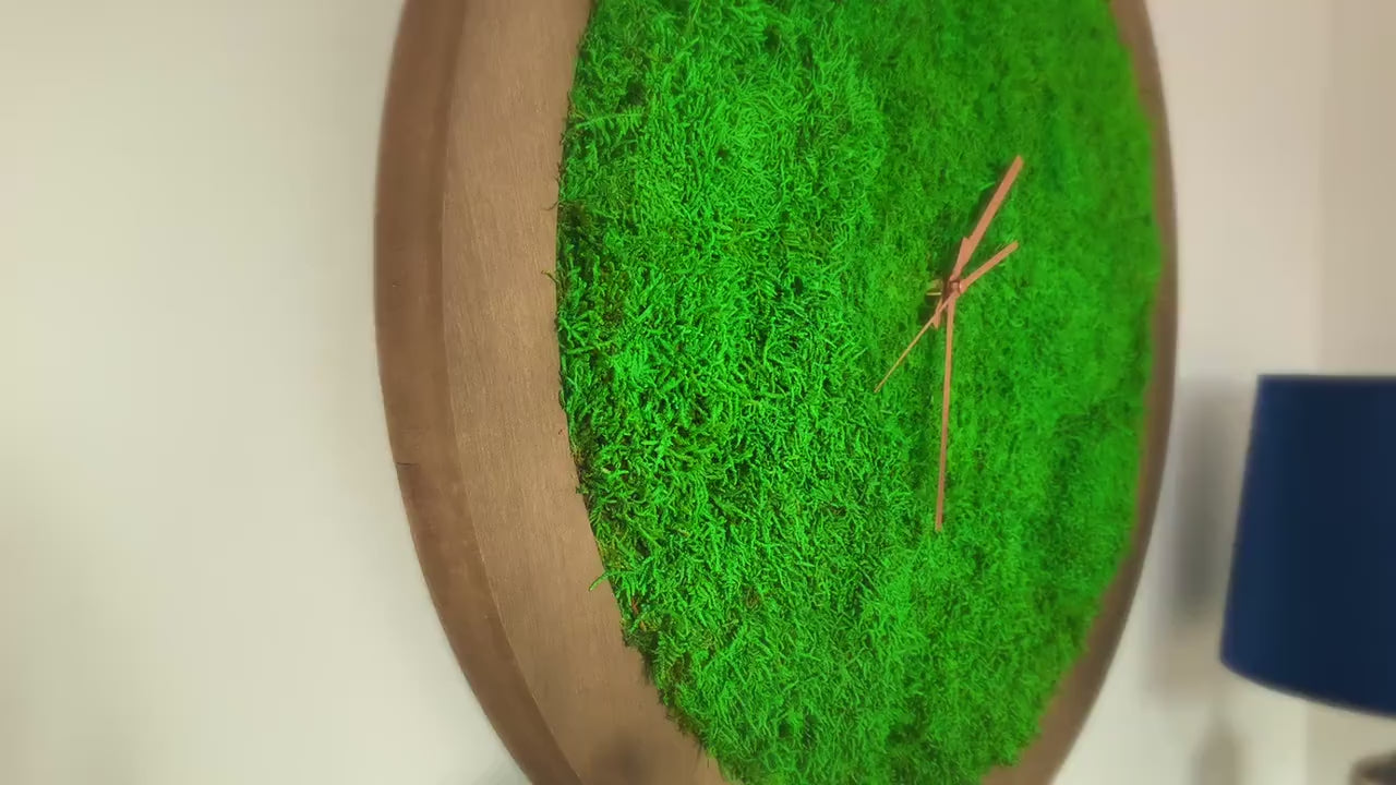 Large wooden wall clock | Oversized wooden Clock | Moss wall Clock