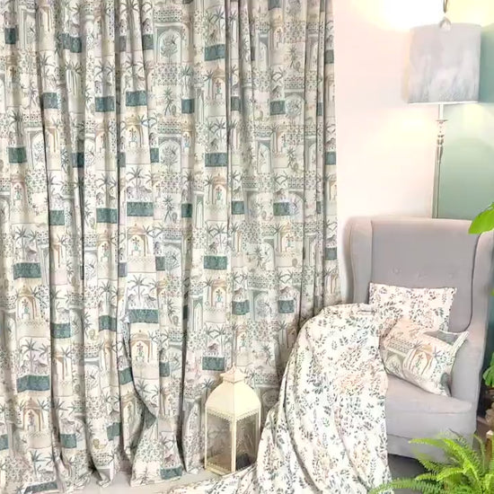 Blackout curtains, Custom size curtains, Blackout curtain panel, Bedroom curtains, Extra Wide Eyelet Cotton Curtains Flower Pattern Curtains