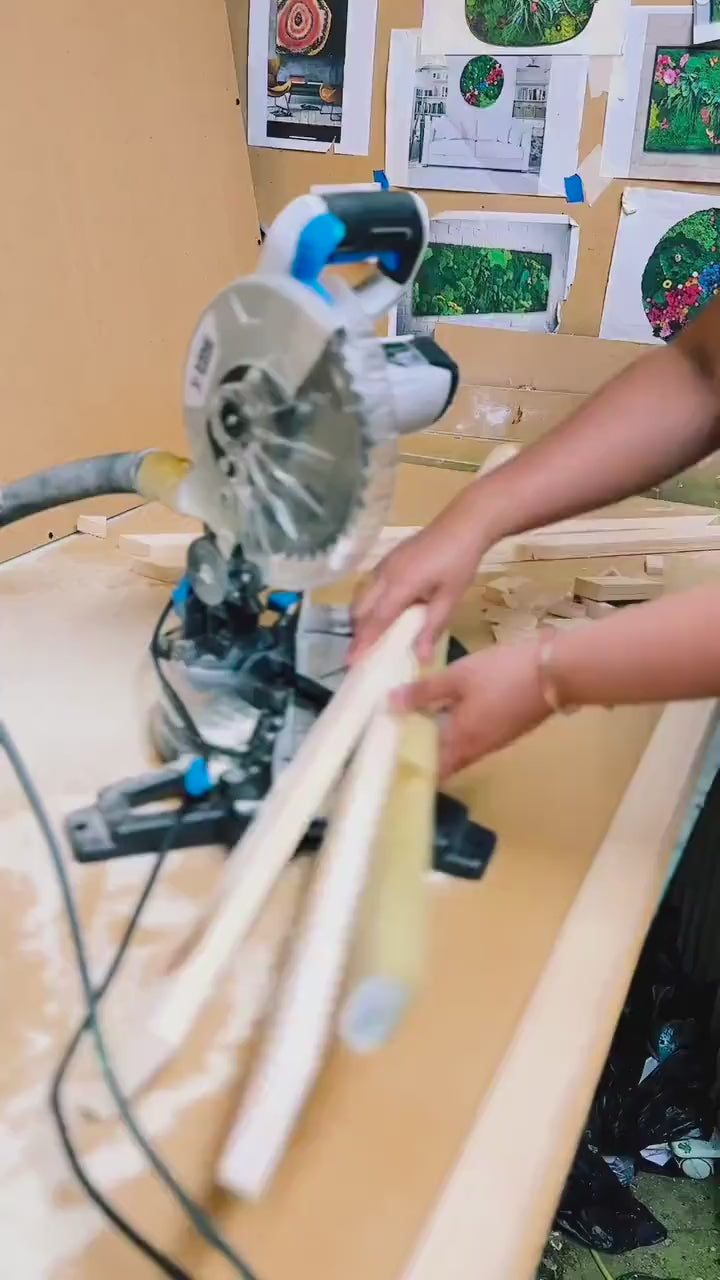 Eco-Friendly Moss & Resin Wall Art – Sustainable Blue Lagoon Landscape with Natural Bark – Handmade Nature-Inspired Decor