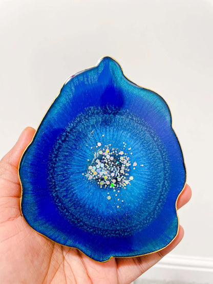 Blue resin agate coasters Set of 5 | Agate Coaster mossartbyrishstudio