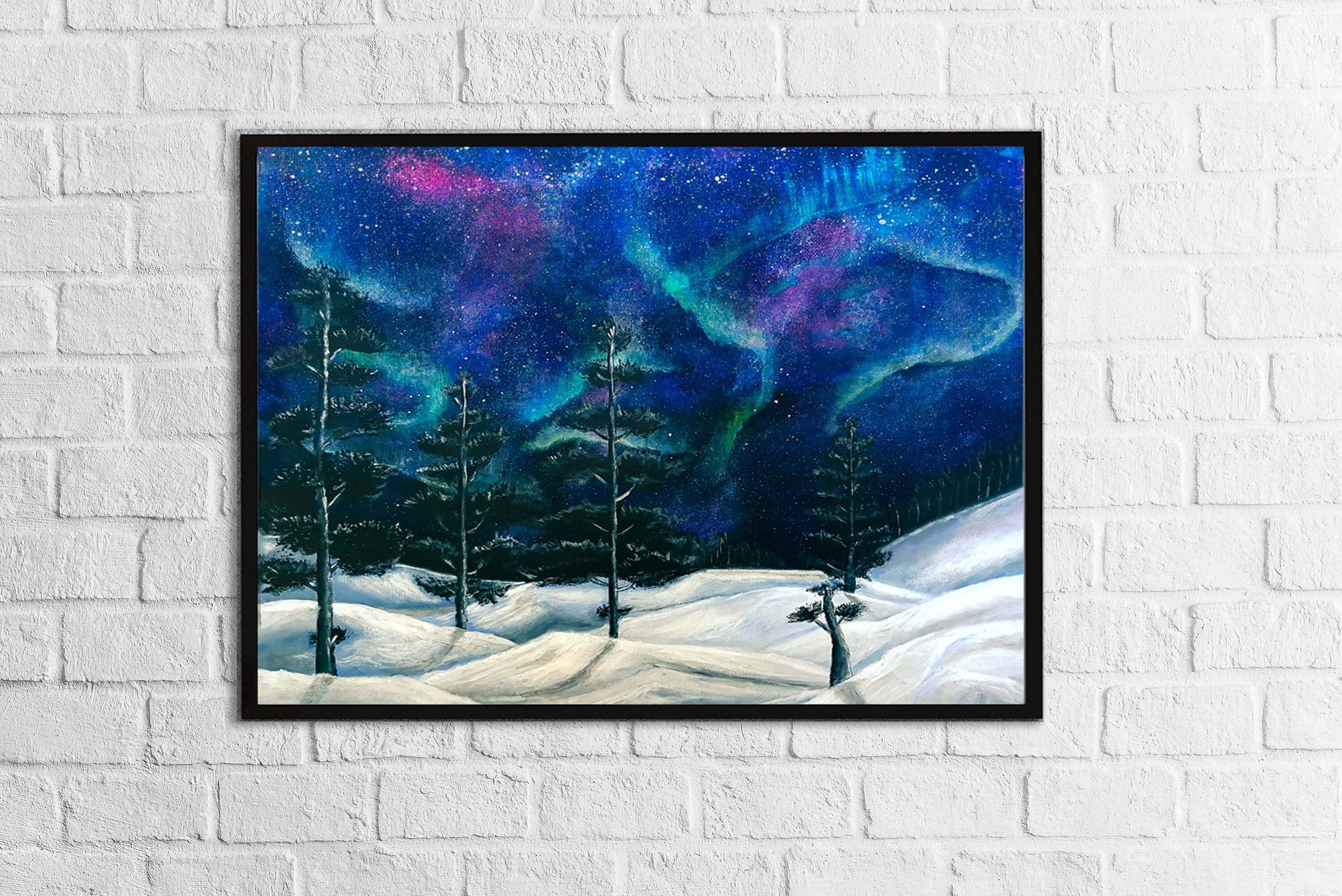 Northern Lights Acrylic Painting| northern light painting RishStudio
