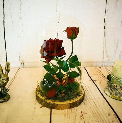 Everlasting rose, Enchanted Rose in Glass Dome, anniversary gift, RishStudio