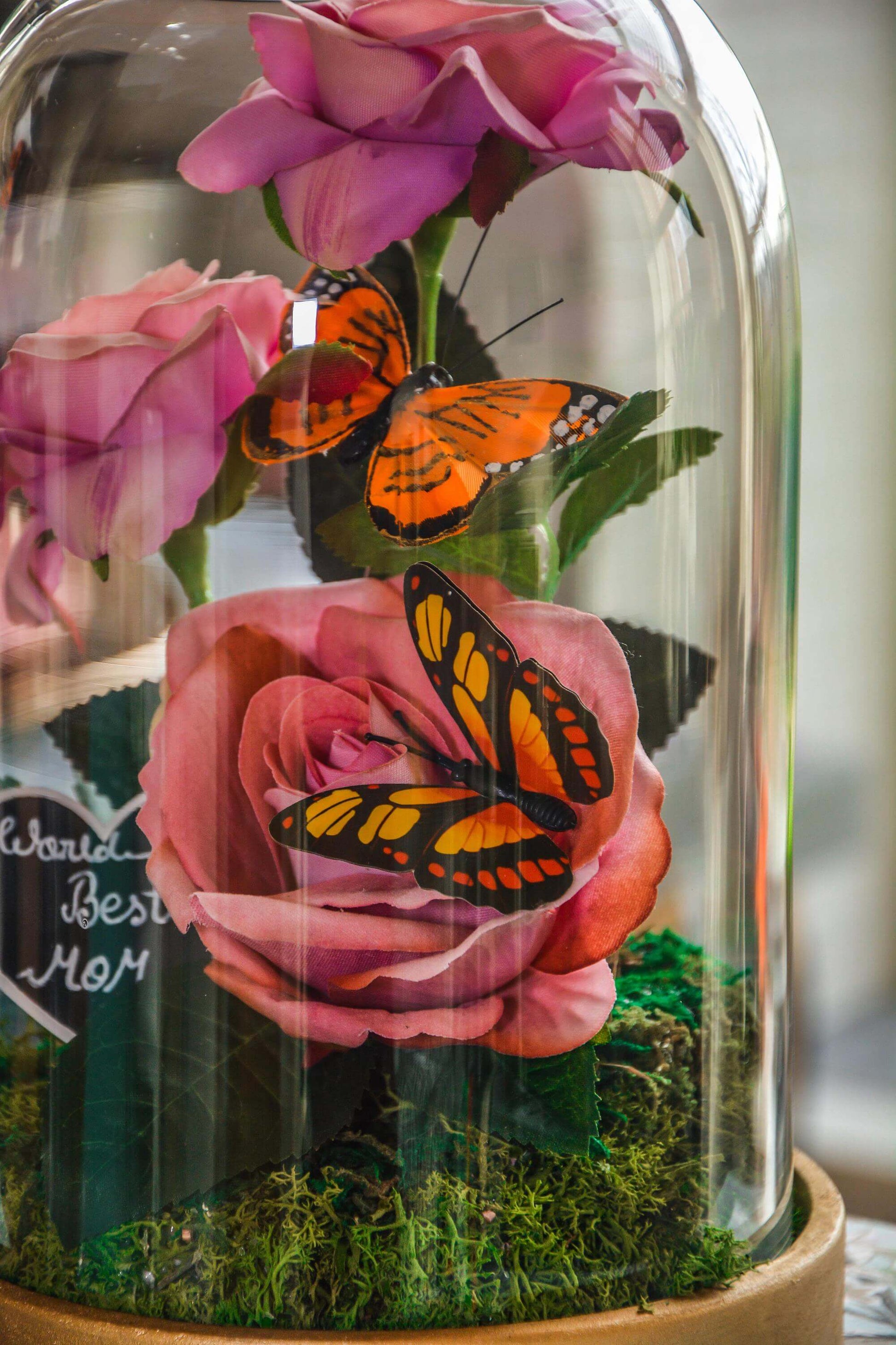 Mother's day gift, Rose in glass dome, Gift for mum RishStudio