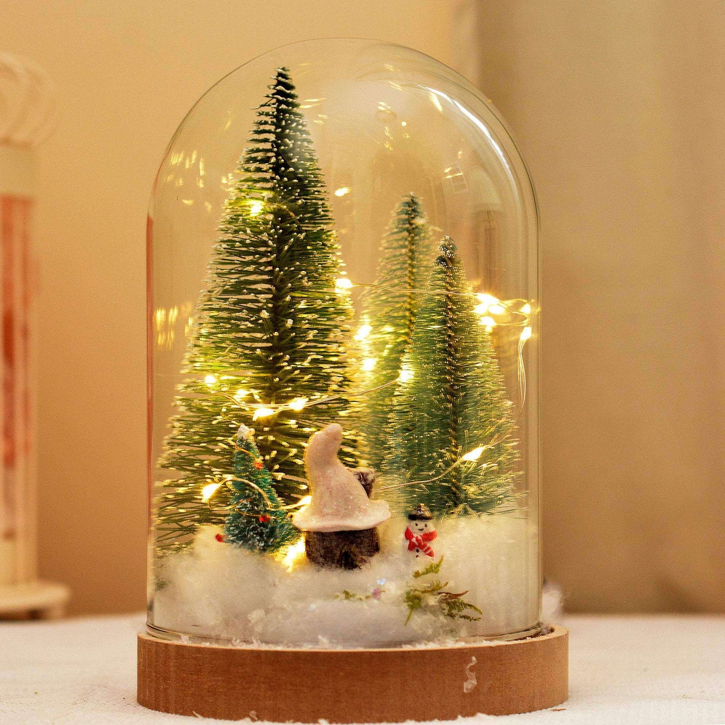 Christmas Terrarium Kit | Glass Dome with Fairy lights | Christmas Decorations RishStudio