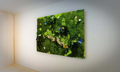 Moss Wall Art Set of Two Panels | Large Moss art RishStudio
