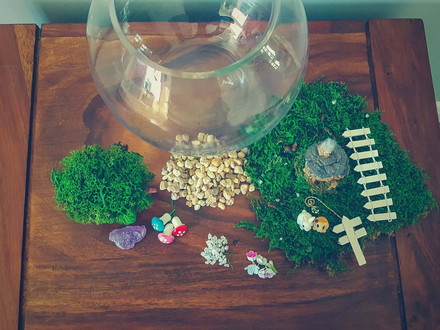 DIY terrarium kit with Birthstones, Fairy garden kit, RishStudio