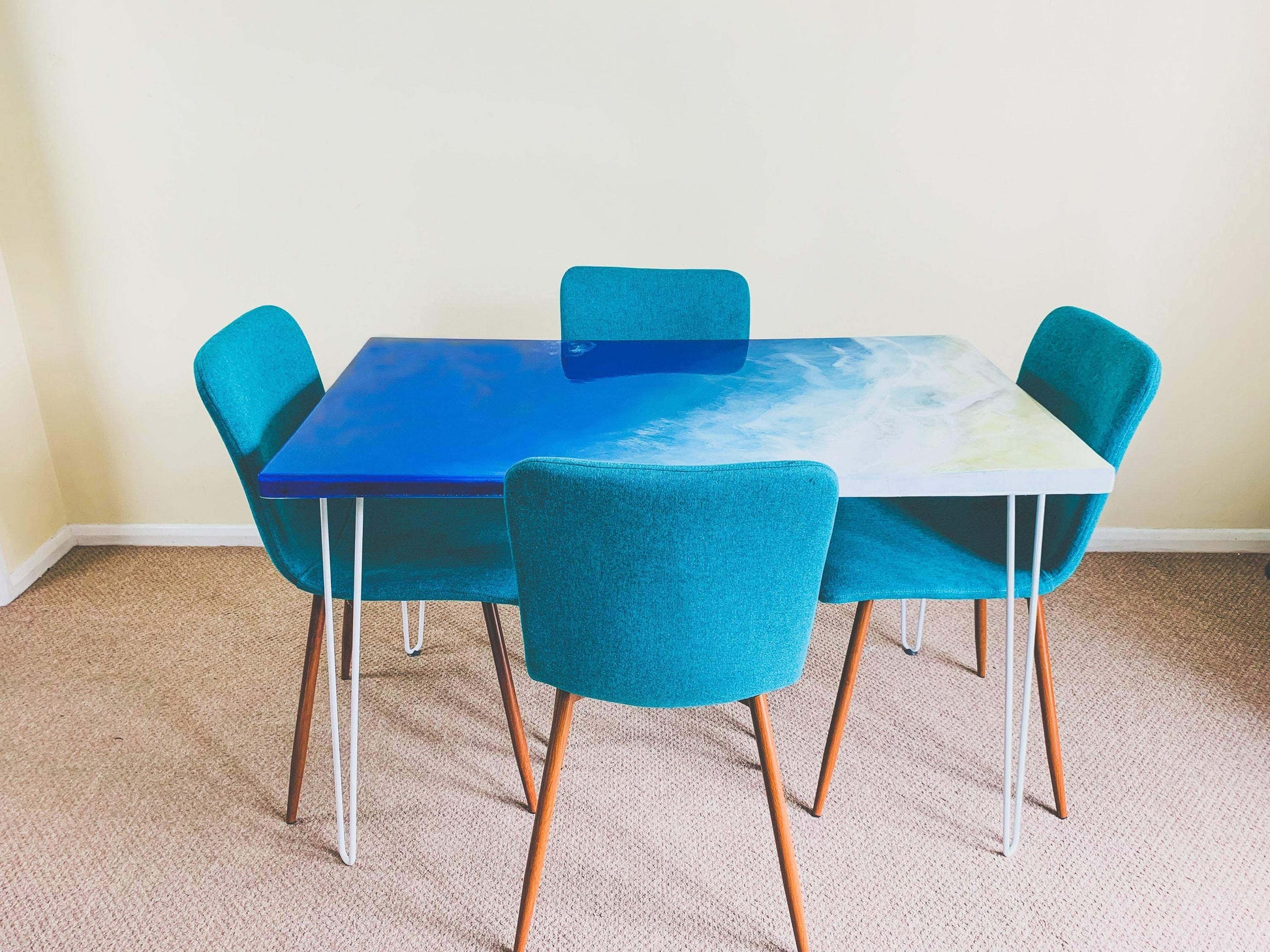 Handmade Dining Table | 4 Seater Dining Table | River Table RishStudio