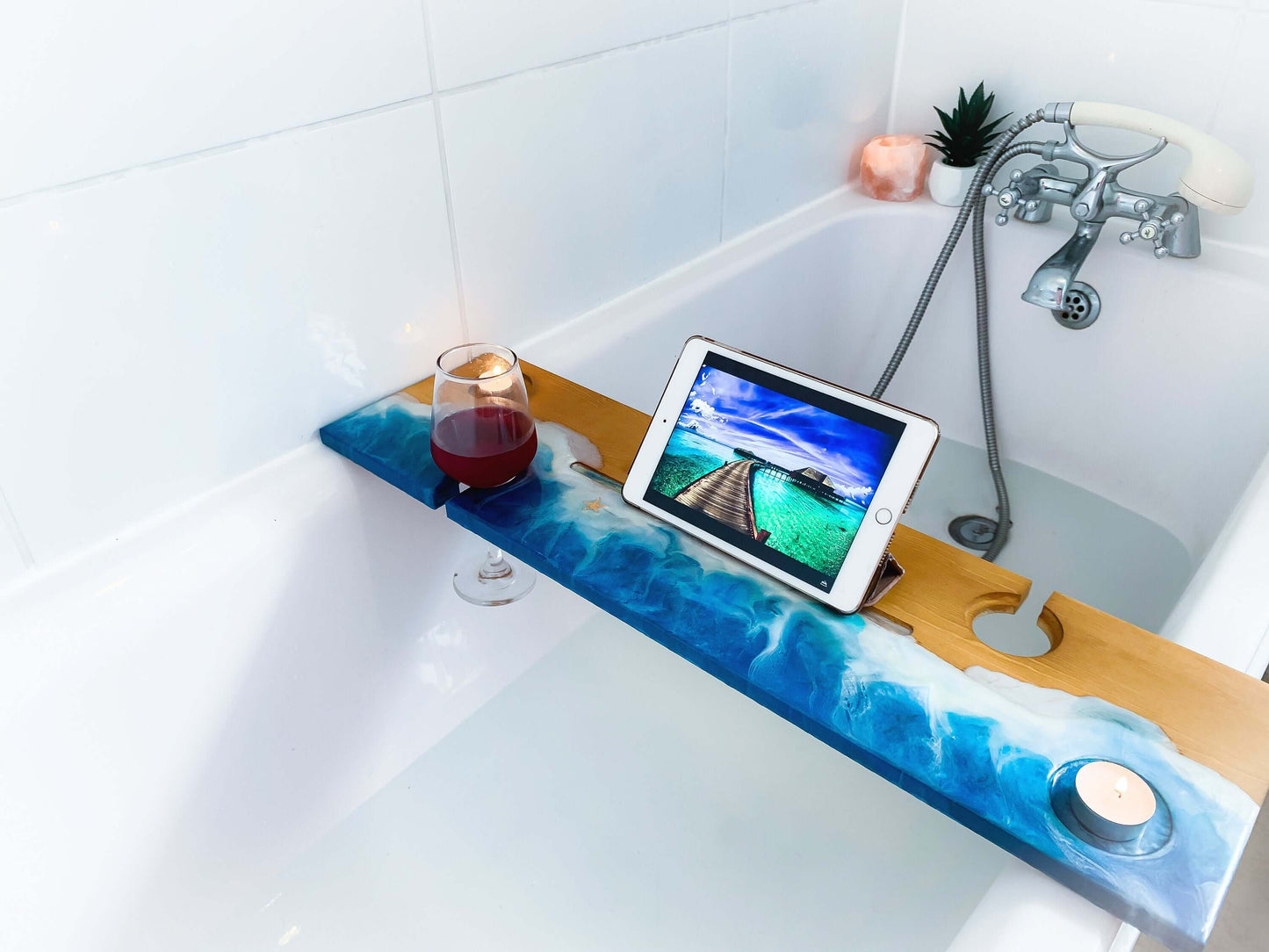Bath Tray | Wood Bathtub Tray | Bath Shelf mossartbyrishstudio
