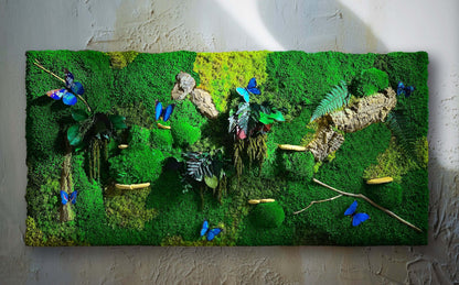Set of two 60 x 60cm Moss Panels | Preserved Moss Wall | Mushroom Moss Art RishStudio