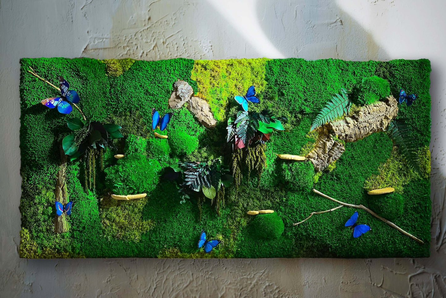 Set of two 60 x 60cm Moss Panels | Preserved Moss Wall | Mushroom Moss Art RishStudio