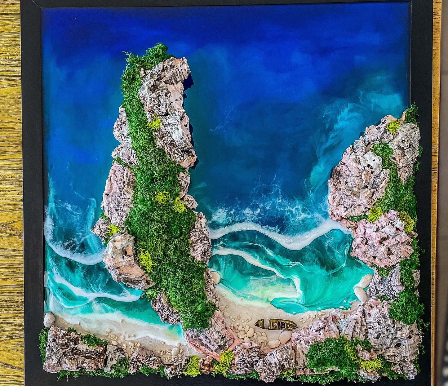 Resin seascape | Ocean Painting | Moss Wall Art | Sea Paintings mossartbyrishstudio