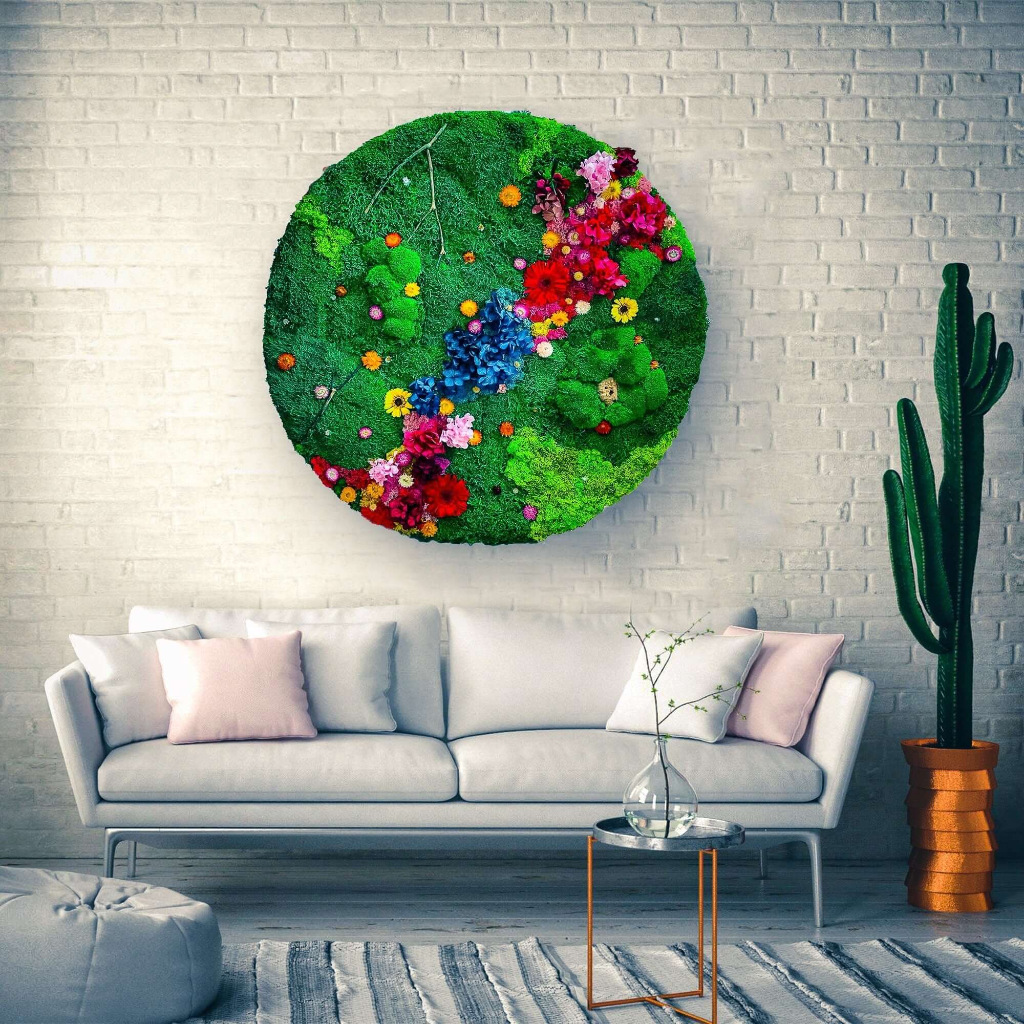 Floral Moss Wall Art. Moss Wall. Preserved Moss. Art Home Decor